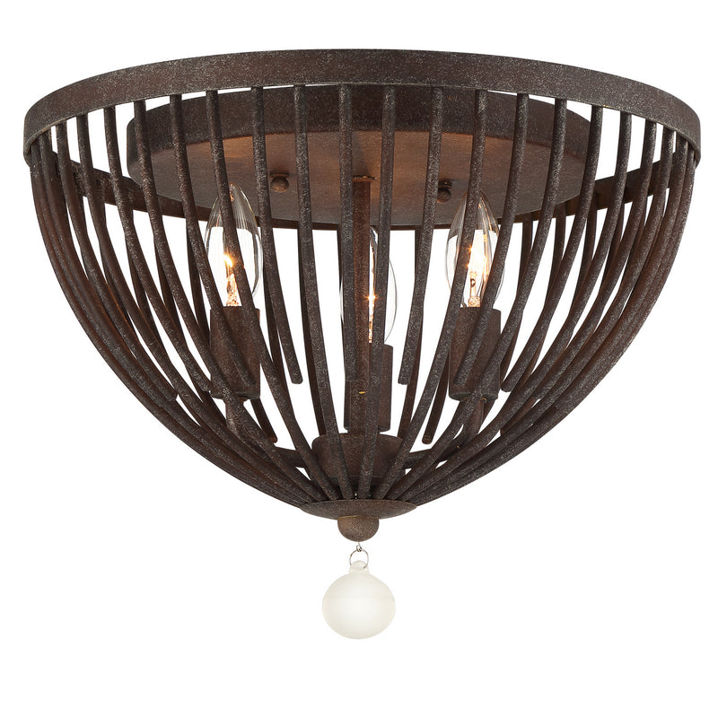 Crystorama DUV-620-FB Duval Three Light Flush Mount Forged Bronze Main Image.jpg