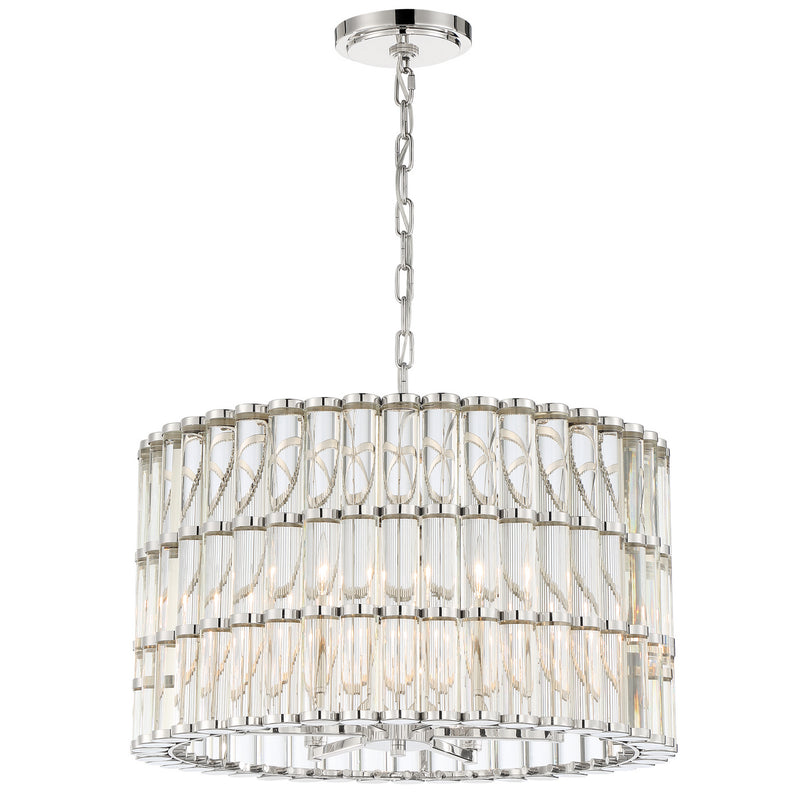 Crystorama ELL-B3006-PN Elliot Six Light Chandelier Polished Nickel Main Image.jpg
