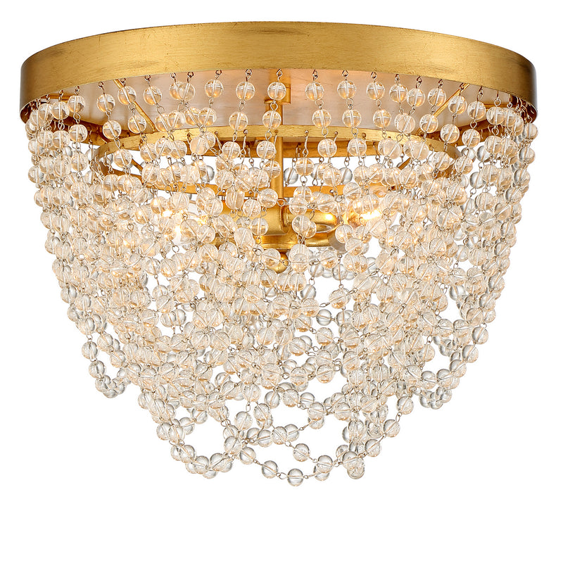 Crystorama FIO-A9103-GA-CL Fiona Three Light Flush Mount Antique Gold Main Image.jpg
