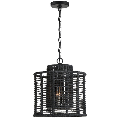Crystorama JAY-A5001-MK Jayna One Light Pendant Matte Black Main Image.jpg