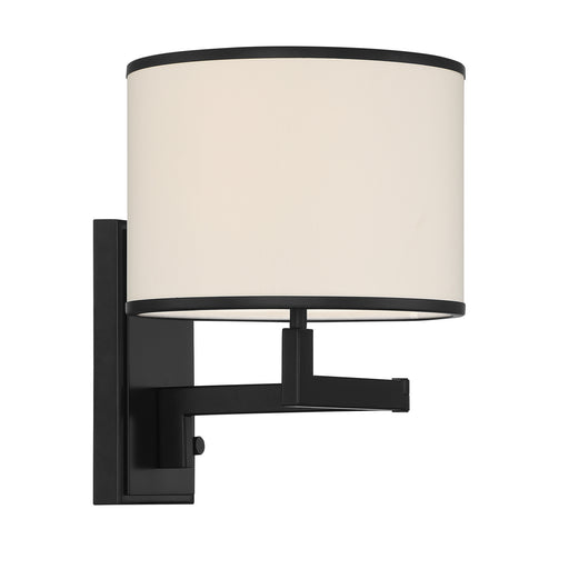 Crystorama MAD-B4101-MK Madison One Light Wall Sconce Matte Black Main Image.jpg