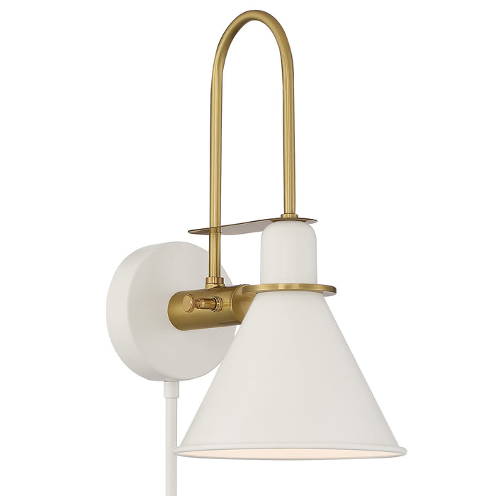 Crystorama MED-B5501-WH Medford One Light Wall Sconce White Main Image.jpg