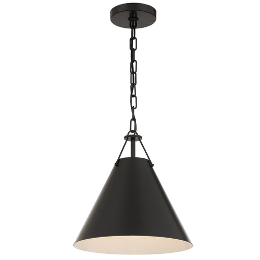Crystorama XAV-B8301-MK Xavier One Light Pendant Matte Black Main Image.jpg