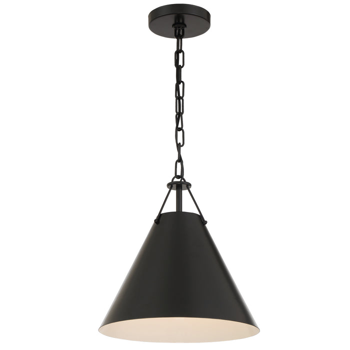Crystorama XAV-B8301-MK Xavier One Light Pendant Matte Black Main Image.jpg