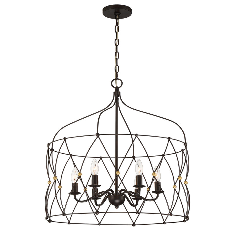 Crystorama ZUC-A9035-EB-GA Zucca Six Light Chandelier English Bronze / Antique Gold Main Image.jpg