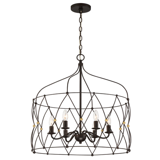 Crystorama ZUC-A9035-EB-GA Zucca Six Light Chandelier English Bronze / Antique Gold Main Image.jpg