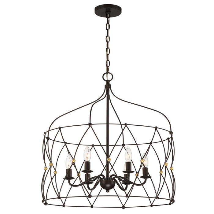 Crystorama ZUC-A9035-EB-GA Zucca Six Light Chandelier English Bronze / Antique Gold Main Image.jpg