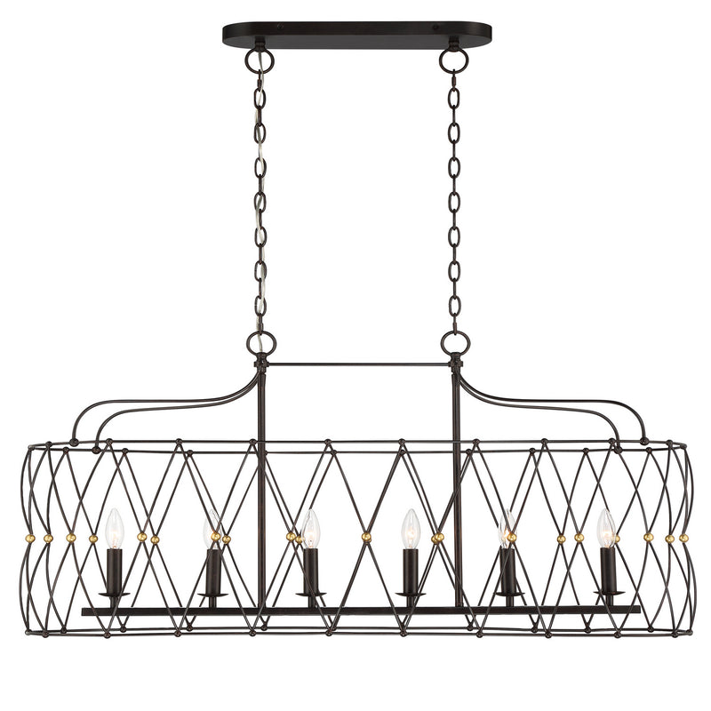 Crystorama ZUC-A9037-EB-GA Zucca Six Light Chandelier English Bronze / Antique Gold Main Image.jpg