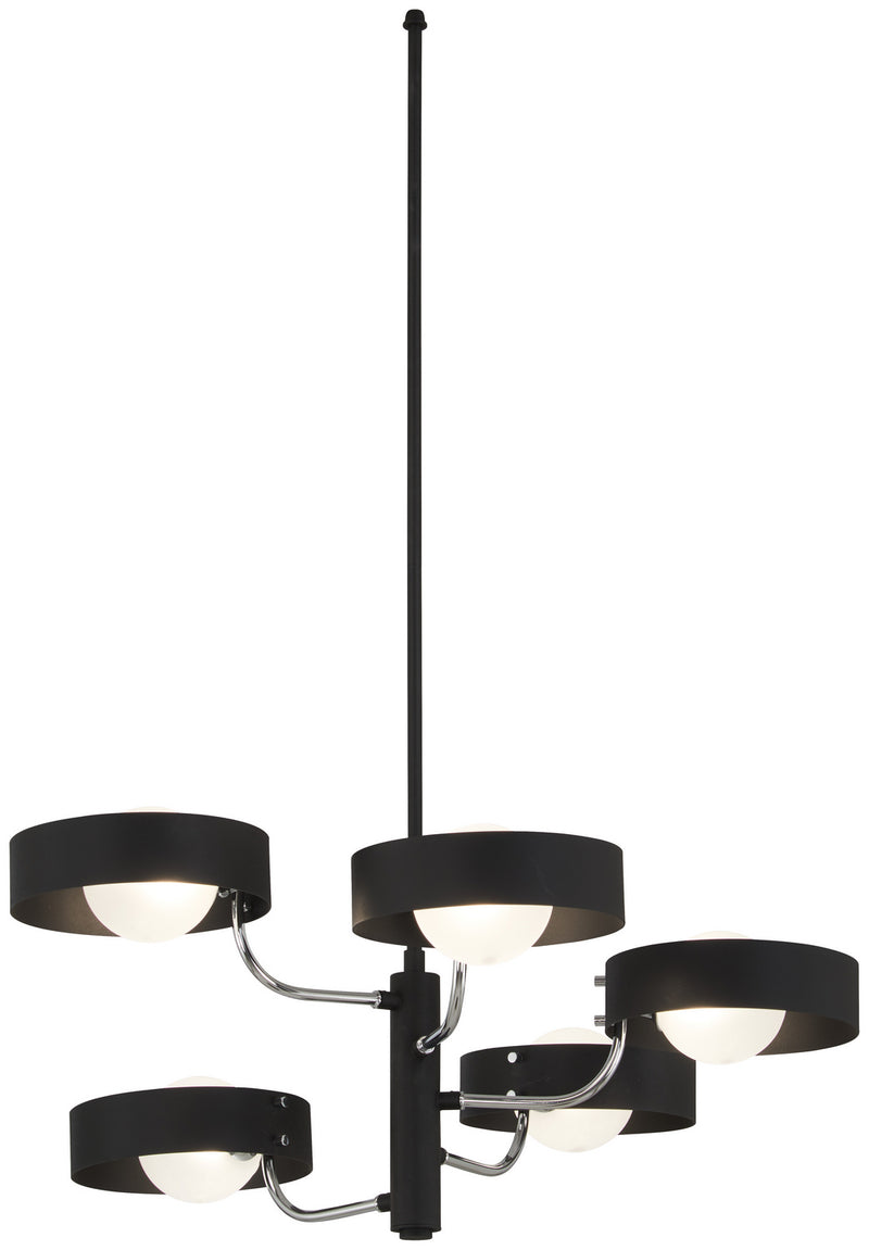 George Kovacs P1565-729 Lift Off Five Light Chandelier, Sand Coal And Polished Nickel Main Image.jpg