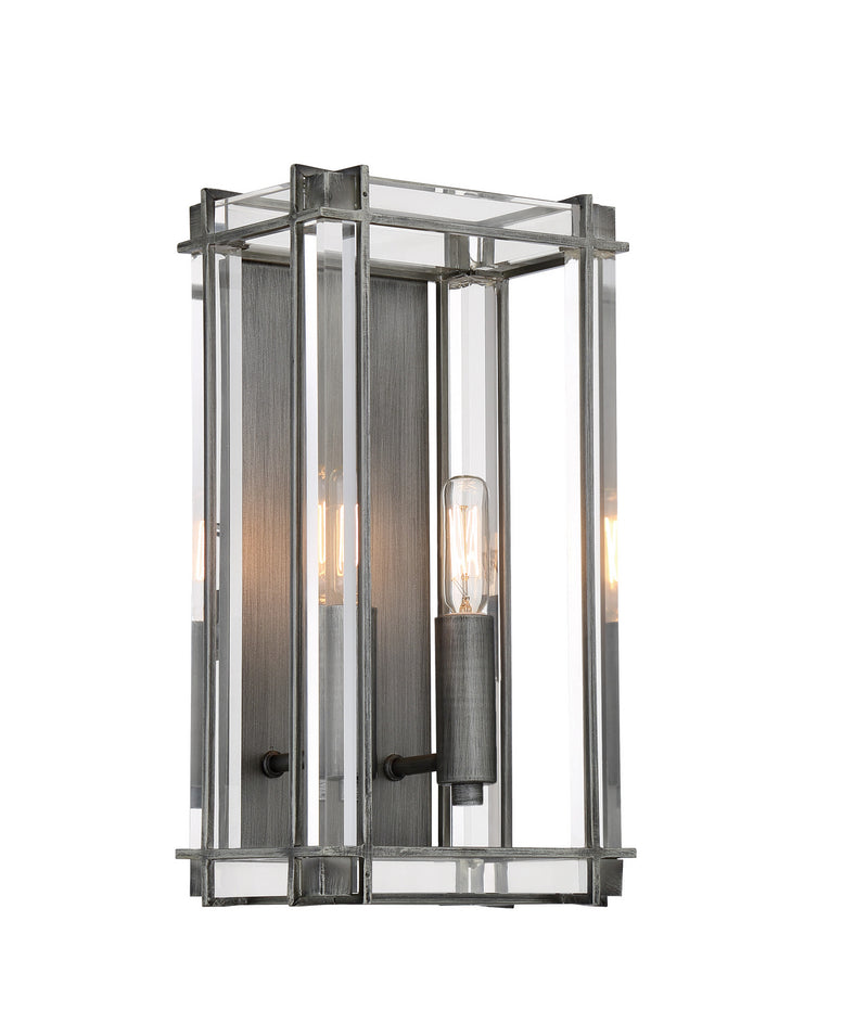 Minka-Lavery 3852-756 Langen Square Two Light Wall Mount, Antique Nickel (Painted) Main Image.jpg