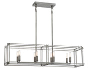 Minka-Lavery 3858-756 Langen Square Eight Light Island Pendant, Antique Nickel (Painted) Main Image.jpg