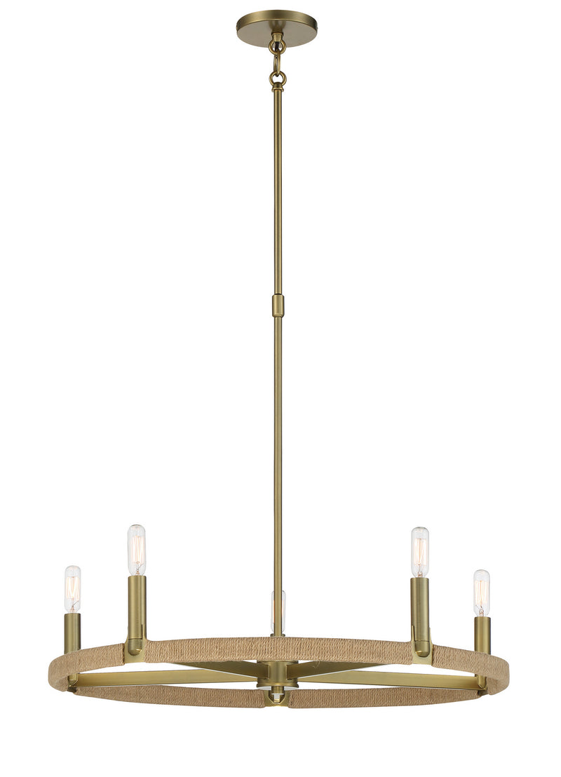 Minka-Lavery 3865-695 Windward Passage Five Light Chandelier, Soft Brass Main Image.jpg