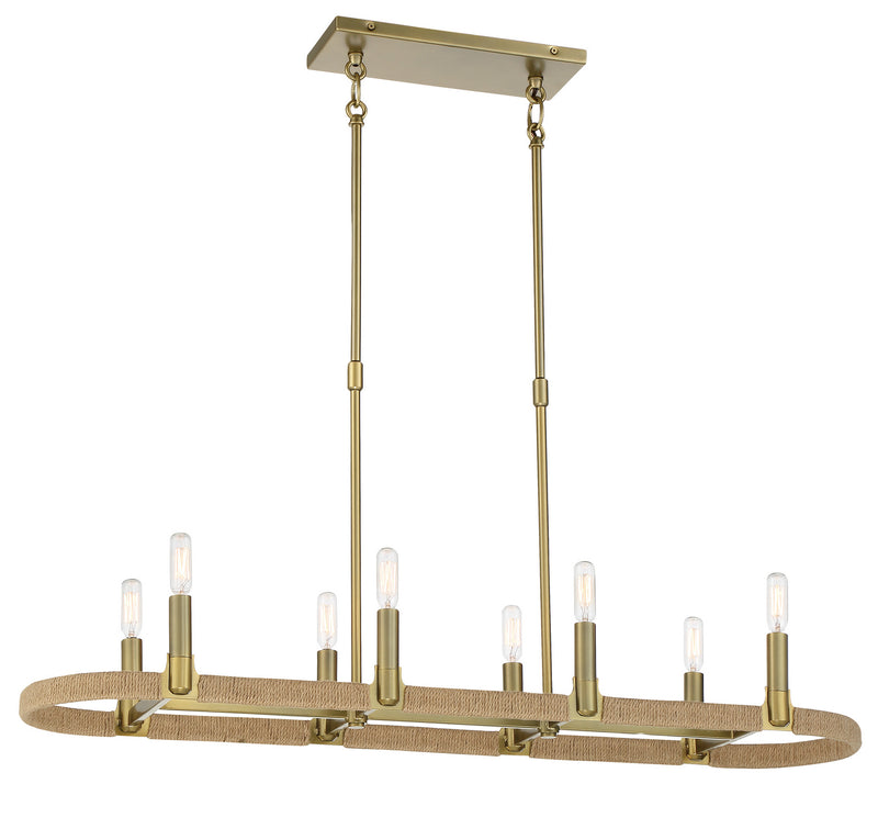 Minka-Lavery 3868-695 Windward Passage Eight Light Island Pendant, Soft Brass Main Image.jpg