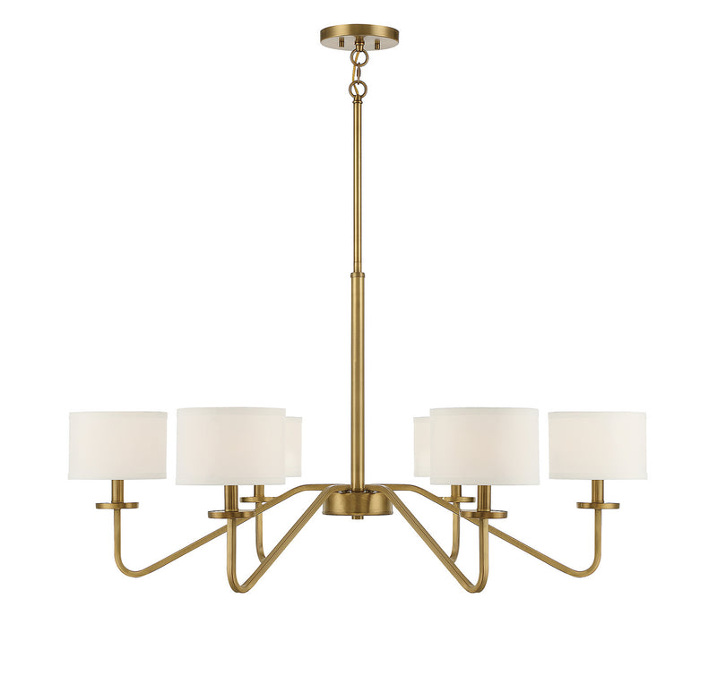 Shoppers Lighting SH10092NB Victoria Six Light Chandelier, Natural Brass Main Image.jpg