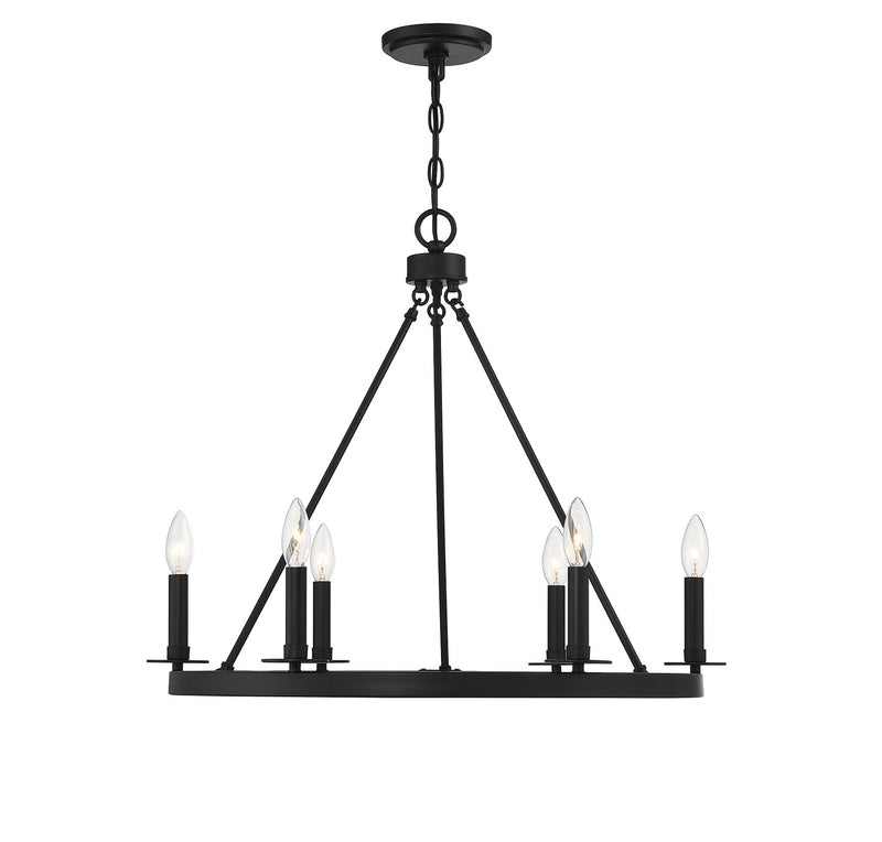 Shoppers Lighting SH10093MBK Penelope Six Light Chandelier, Matte Black Main Image.jpg