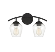 Shoppers Lighting SH80031MBK Lucy Two Light Bathroom Vanity Light, Matte Black Main Image.jpg