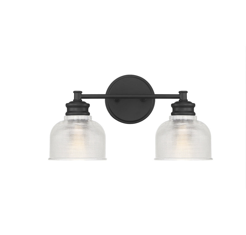 Shoppers Lighting SH80034MBK Sarah Two Light Bathroom Vanity Light, Matte Black Main Image.jpg