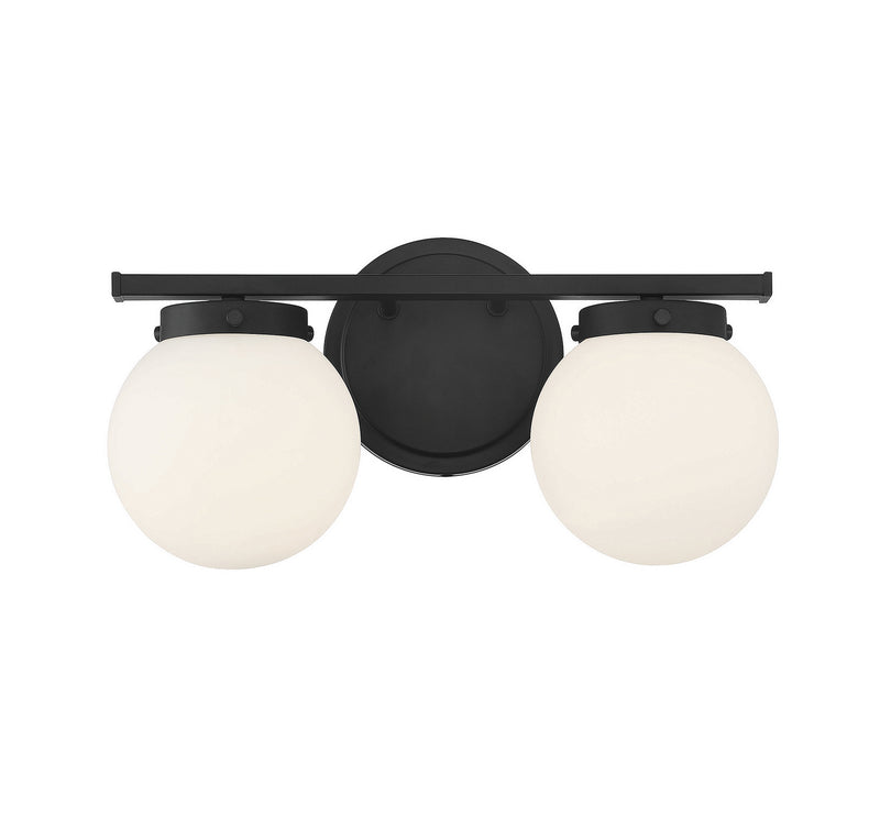 Shoppers Lighting SH80047MBK Grace Two Light Bathroom Vanity Light, Matte Black Main Image.jpg