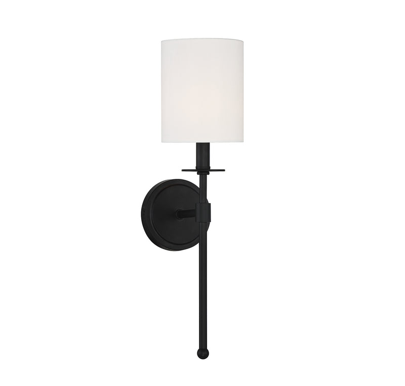 Shoppers Lighting SH90057MBK Kaylee One Light Wall Sconce, Matte Black Main Image.jpg