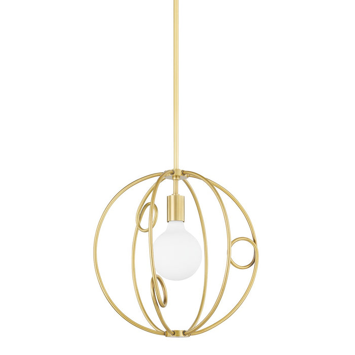 Mitzi H485701S-AGB Alanis One Light Pendant, Aged Brass Main Image.jpg