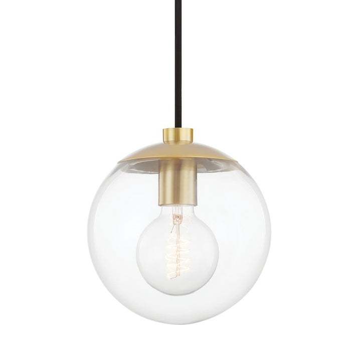 Mitzi H503701-AGB Meadow One Light Pendant, Aged Brass Main Image.jpg