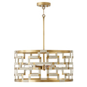 Capital Lighting 341041NL Hala Four Light Pendant, Bleached Natural Jute and Patinaed Brass Main Image.jpg