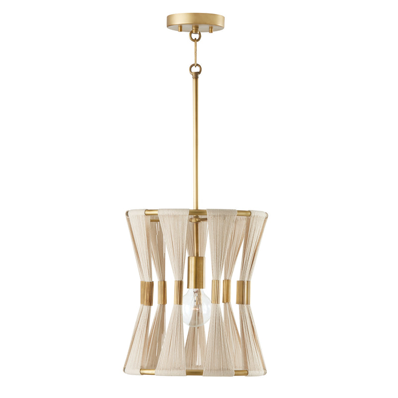 Capital Lighting 341111NP Bianca One Light Pendant, Bleached Natural Rope and Patinaed Brass Main Image.jpg