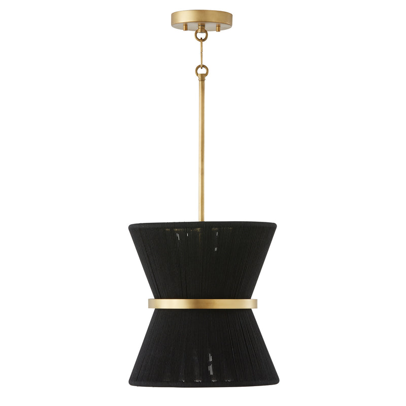 Capital Lighting 341211KP Cecilia One Light Pendant, Black Rope and Patinaed Brass Main Image.jpg