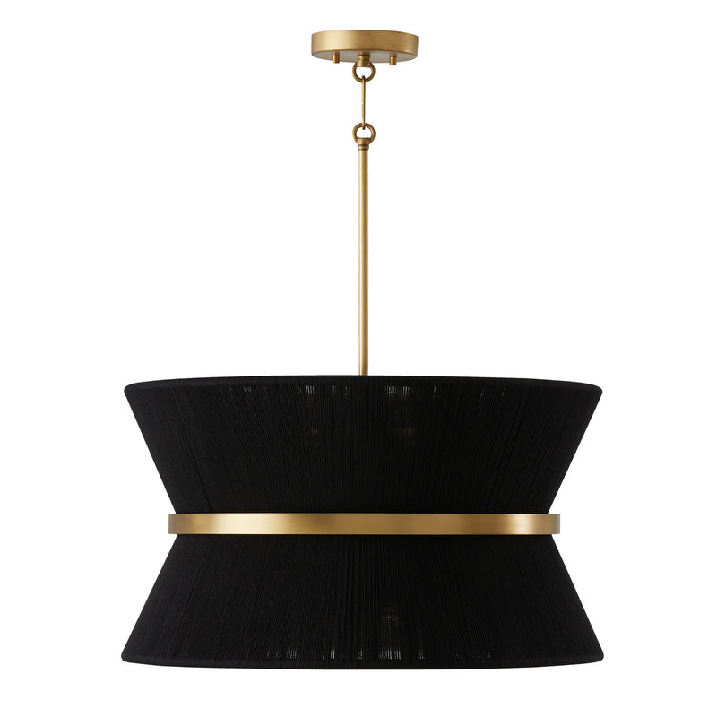 Capital Lighting 341281KP Cecilia Eight Light Pendant, Black Rope and Patinaed Brass Main Image.jpg
