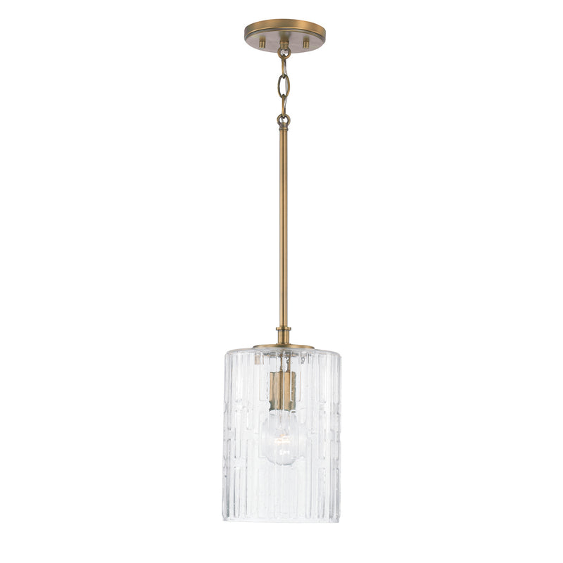 Capital Lighting 341311AD Emerson One Light Pendant, Aged Brass Main Image.jpg