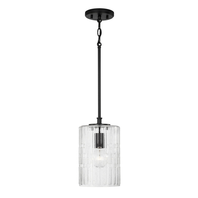 Capital Lighting 341311MB Emerson One Light Pendant, Matte Black Main Image.jpg