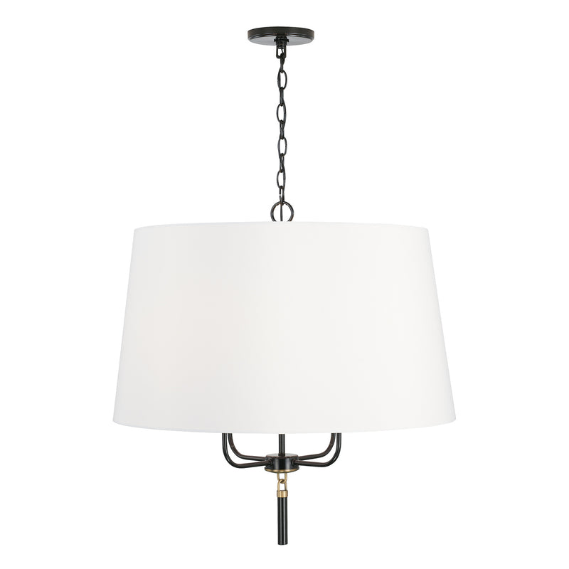 Capital Lighting 341941YA Beckham Four Light Pendant, Glossy Black and Aged Brass Main Image.jpg