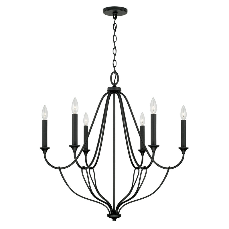 Capital Lighting 441661BI Bentley Six Light Chandelier, Black Iron Main Image.jpg