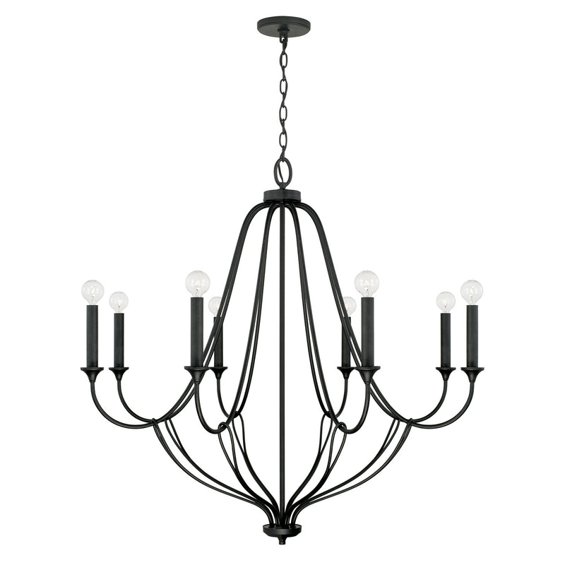Capital Lighting 441681BI Bentley Eight Light Chandelier, Black Iron Main Image.jpg