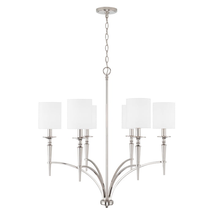 Capital Lighting 442661PN-701 Abbie Six Light Chandelier, Polished Nickel Main Image.jpg