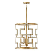 Capital Lighting 541041NL Hala Four Light Foyer Pendant, Bleached Natural Jute and Patinaed Brass Main Image.jpg