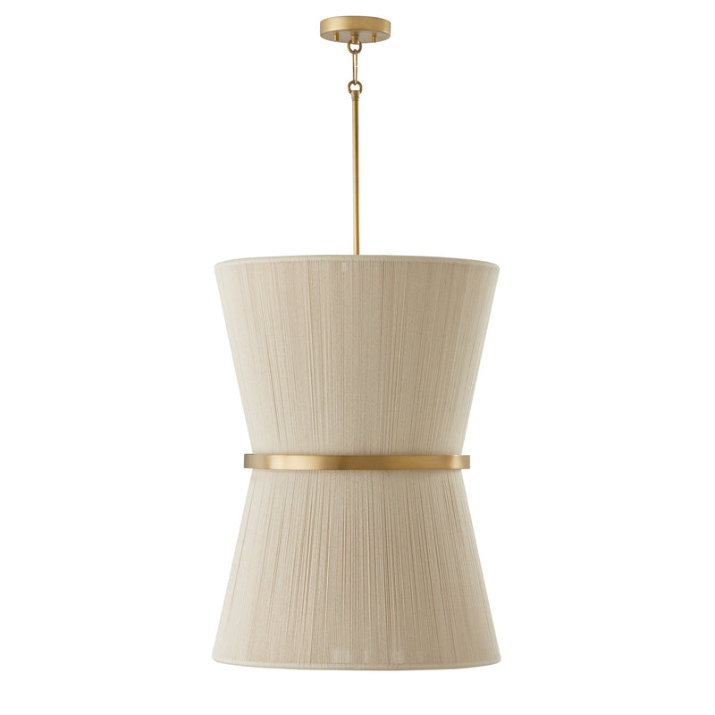 Capital Lighting 541261NP Cecilia Six Light Foyer Pendant, Bleached Natural Rope and Patinaed Brass Main Image.jpg