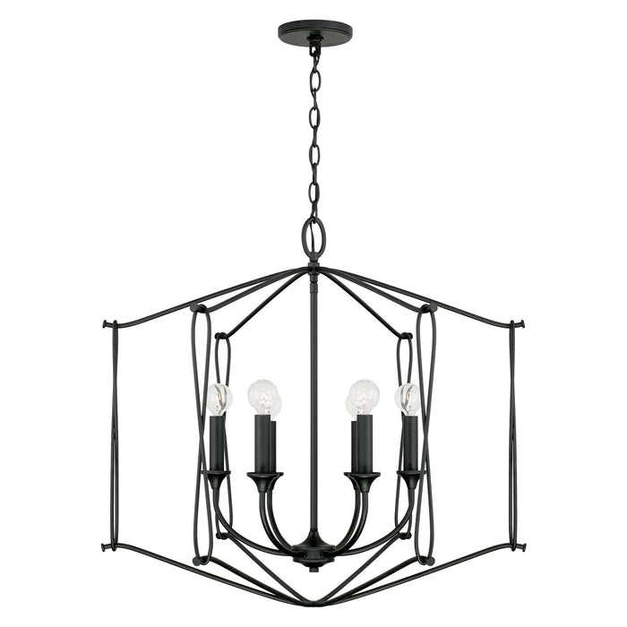 Capital Lighting 541661BI Bentley Six Light Foyer Pendant, Black Iron Main Image.jpg