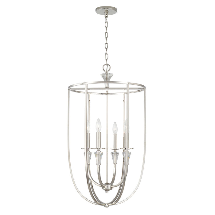 Capital Lighting 541841PN Laurent Four Light Foyer Pendant, Polished Nickel Main Image.jpg