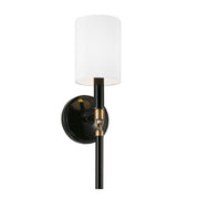 Capital Lighting 641911YA-700 Beckham One Light Wall Sconce, Glossy Black and Aged Brass Main Image.jpg