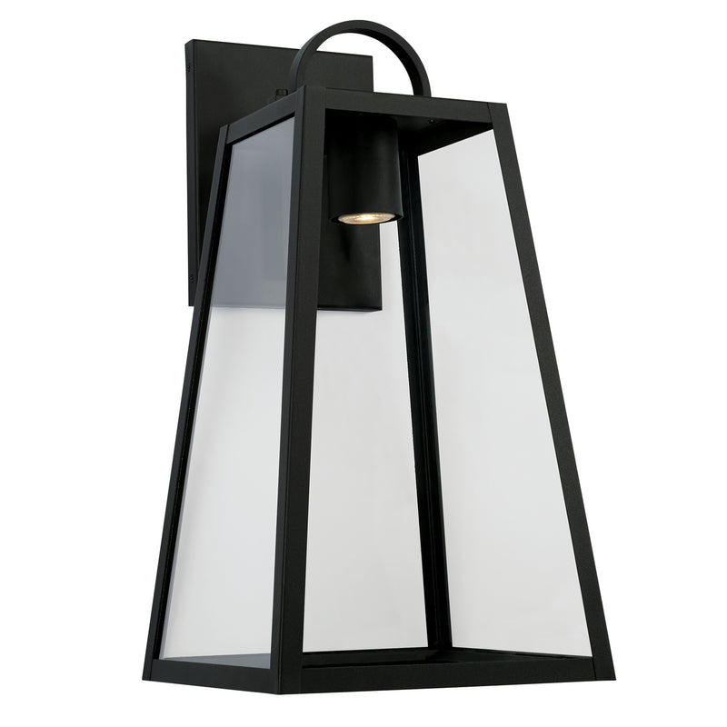 Capital Lighting 943713BK-GL Leighton One Light Outdoor Wall Lantern, Black Main Image.jpg