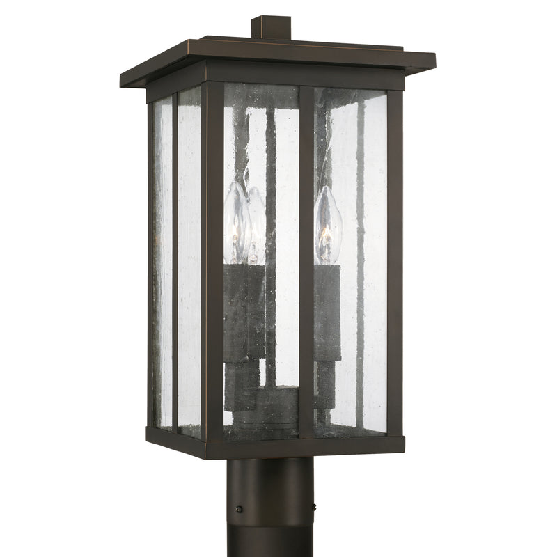 Capital Lighting 943835OZ Barrett Three Light Outdoor Post Lantern, Oiled Bronze Main Image.jpg
