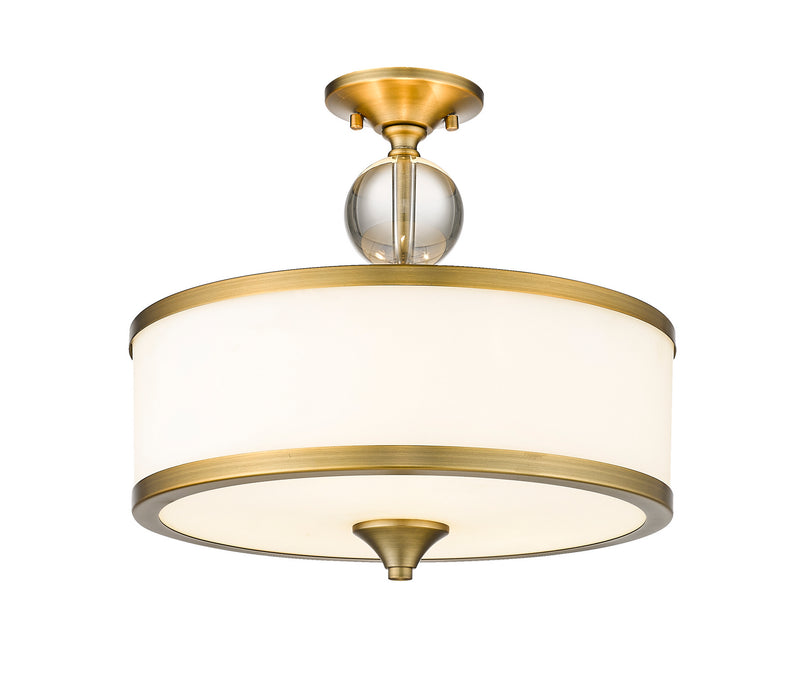 Z-Lite 307SF-HBR Cosmopolitan Three Light Semi Flush Mount, Heritage Brass Main Image.jpg