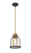 Z-Lite 337MP-BRZ+HB Burren One Light Mini Pendant, Bronze / Brass Main Image.jpg