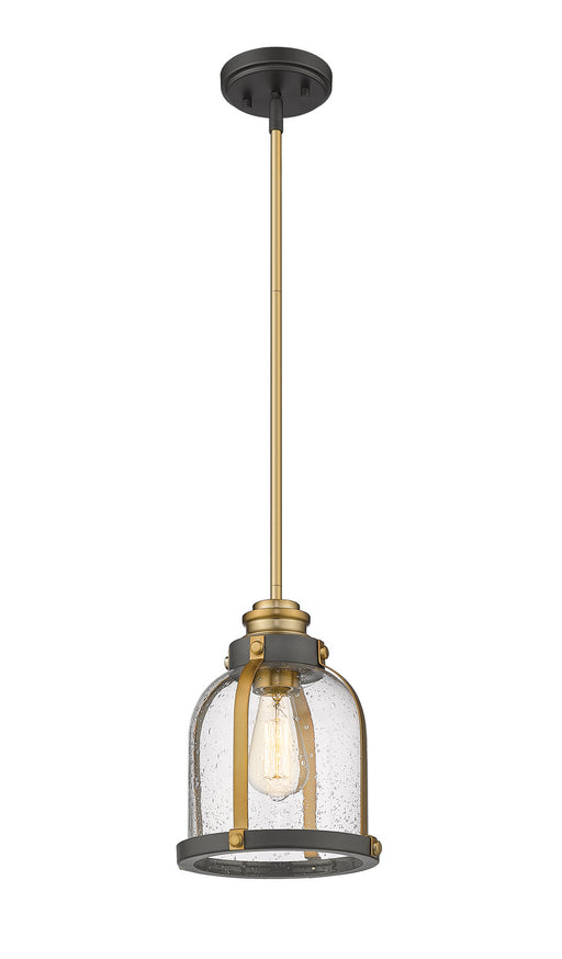 Z-Lite 337MP-BRZ+HB Burren One Light Mini Pendant, Bronze / Brass Main Image.jpg