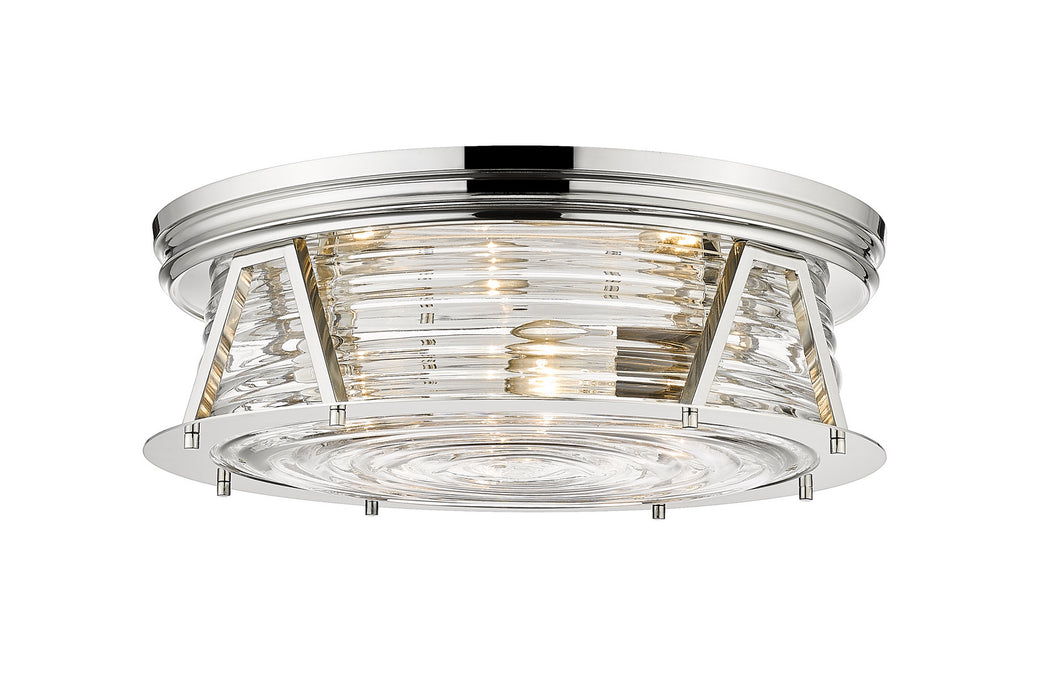 Z-Lite 491F4-PN Cape Harbor Four Light Flush Mount, Polished Nickel Main Image.jpg