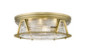 Z-Lite 491F4-RB Cape Harbor Four Light Flush Mount, Rubbed Brass Main Image.jpg