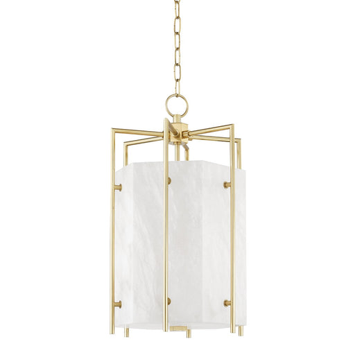 Hudson Valley 7014-AGB Flatbush LED Pendant, Aged Brass Main Image.jpg