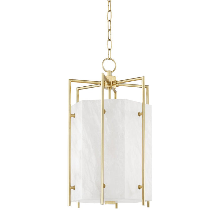 Hudson Valley 7014-AGB Flatbush LED Pendant, Aged Brass Main Image.jpg