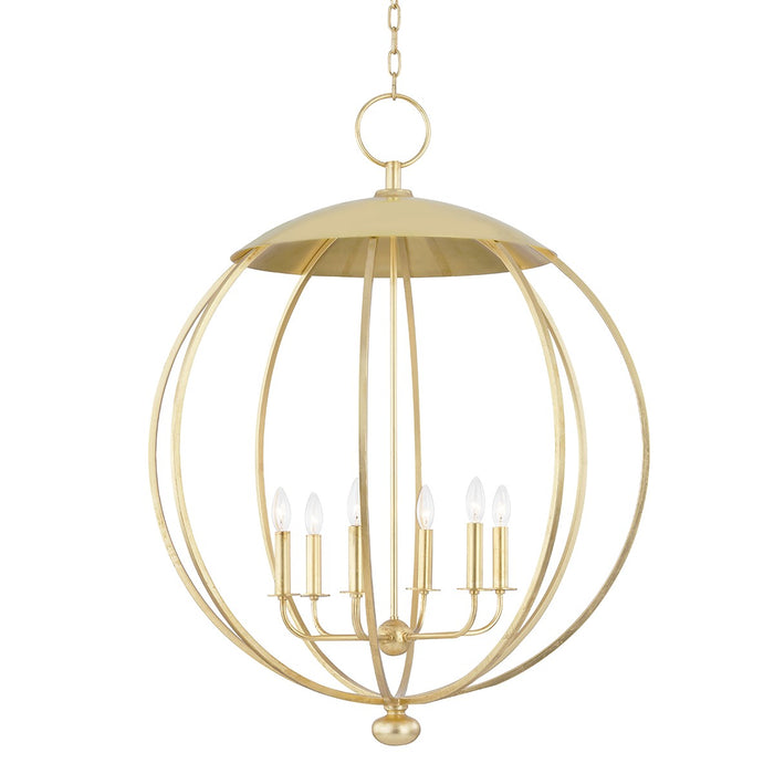 Hudson Valley 9132-GL Wesley Six Light Pendant, Gold Leaf Main Image.jpg